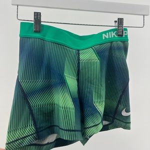 Green Patterned Nike Pros